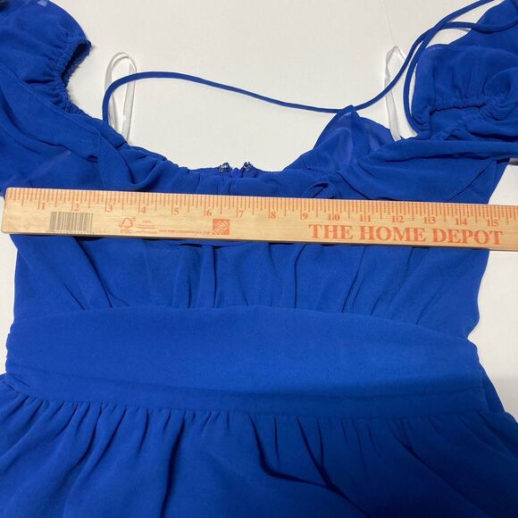 REVOLVE Lovers + Friends Royal Blue Off-Shoulder Vittori Mini Dress Small - Picture 8 of 10